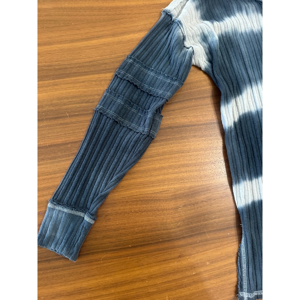 Free People We The Free Ribbed Knit Oversized Small Gray Tie Dye Long Sleeve Top - Picture 10 of 11